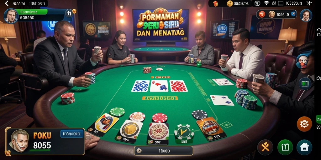 Screenshot permainan Poker yang menampilkan aksi seru di <strong>8055</strong>.