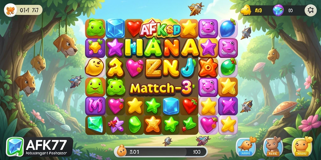 Tampilan gameplay seru dan warna-warni di AFK77.