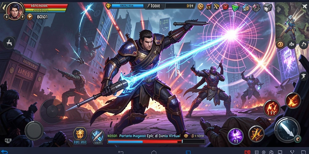 Gambaran aksi seru saat pertarungan dalam game Fighting.