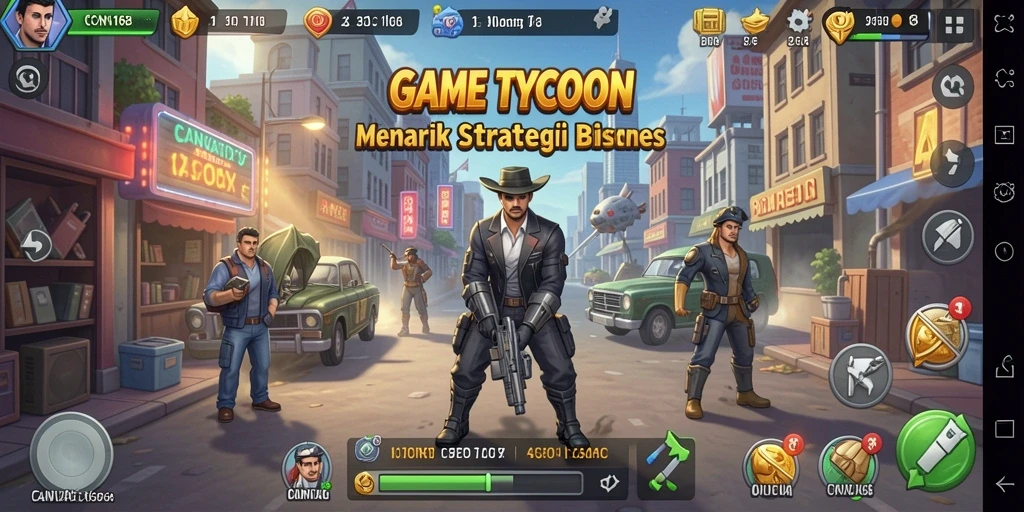 Screenshot gameplay <strong>CANVA168</strong> menampilkan momen-momen strategis dalam pengelolaan bisnis.