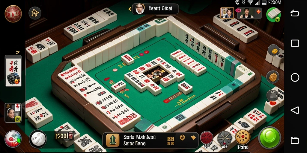 Tangkapan layar F200M yang menunjukkan serunya permainan Mahjong