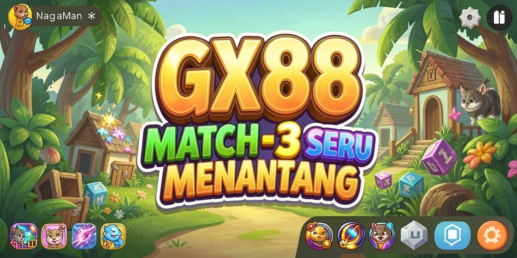 Tangkapan layar GX88 menampilkan aksi seru permainan Match-3.