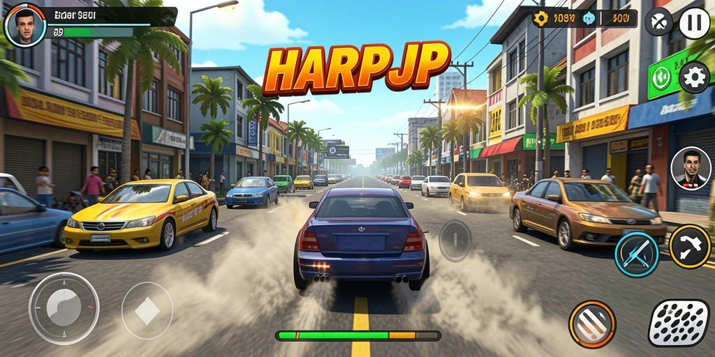 Tampilan gameplay Racing yang mendebarkan di HARAPJP.