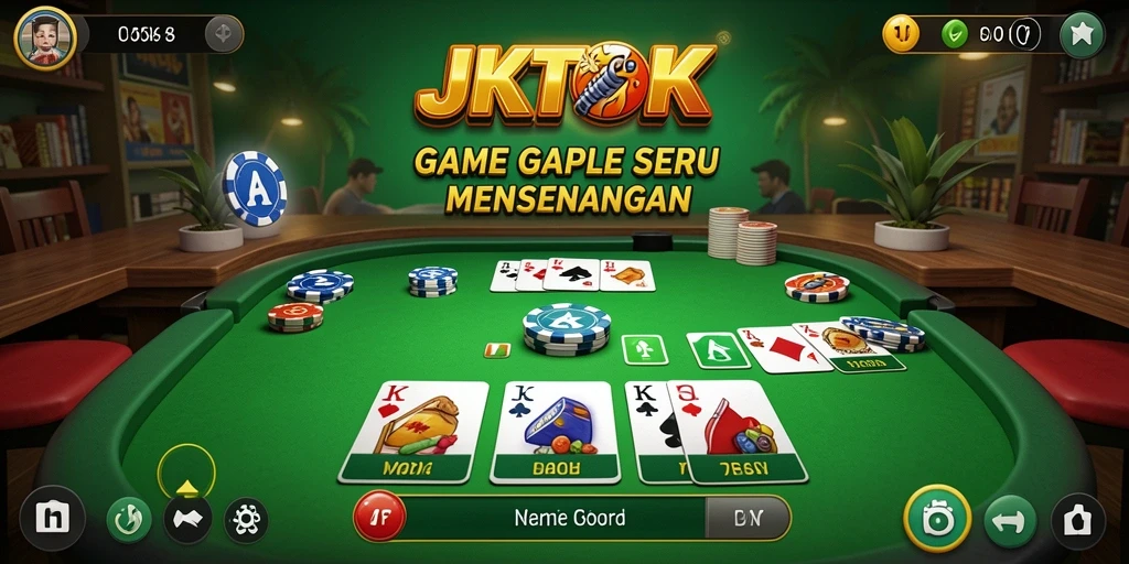 Tampilan gameplay JKTOK yang seru dalam permainan Gaple.