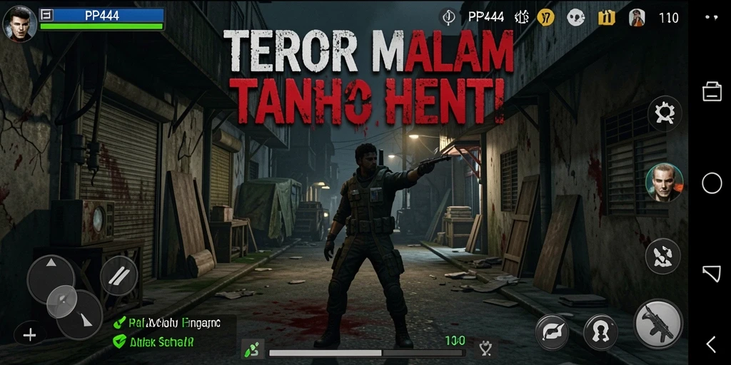 Tangkapan layar gameplay PP444 menampilkan suasana menyeramkan yang menghantui.