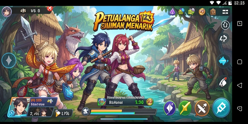 Tampilan gameplay seru di dunia anime yang menakjubkan.