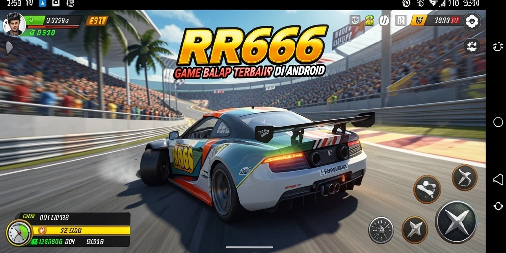 Tampilan gameplay balapan yang menegangkan dan spektakuler.