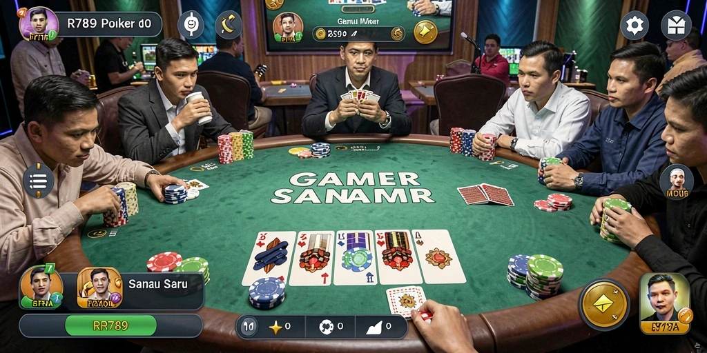 Tampilan gameplay menarik dari game Poker RR789.