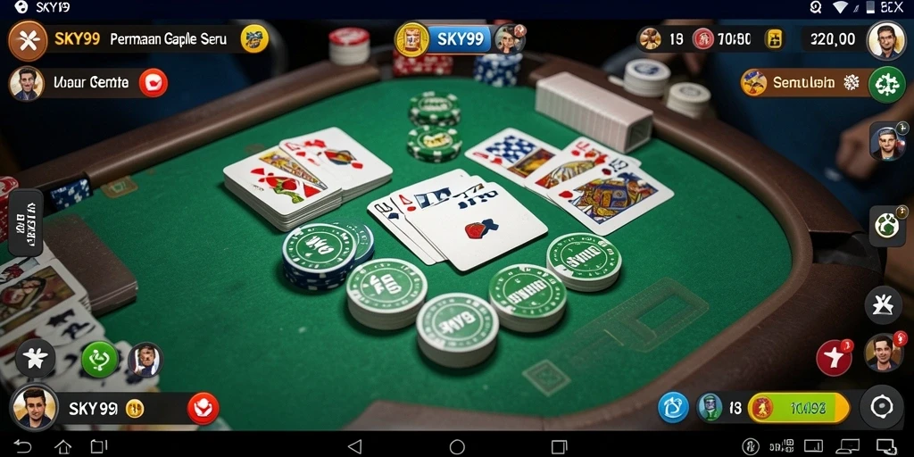 Tampilan gameplay Gaple yang seru dan interaktif di SKY99.
