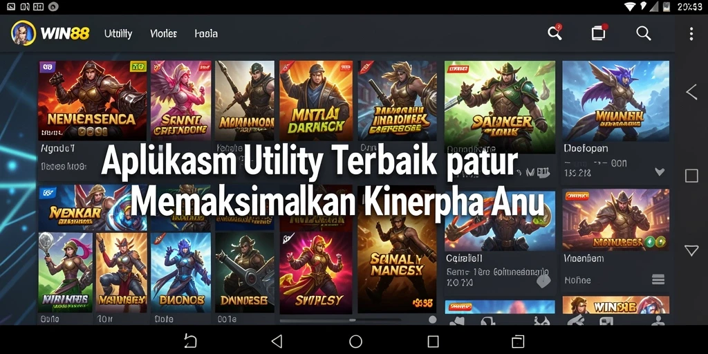 Screenshot aplikasi WIN88 menunjukkan antarmuka utilitas yang sederhana dan efisien.