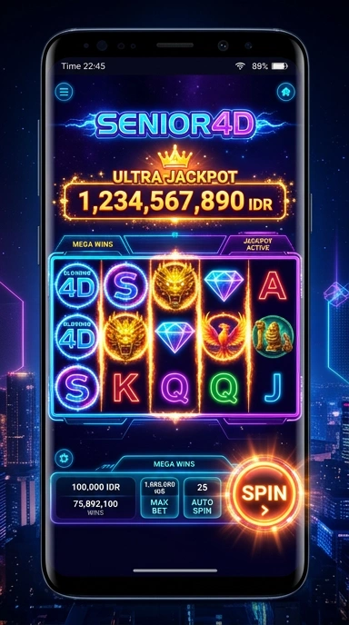 Screen aplikasi senior4d menunjukkan berbagai kategori yang tersedia.